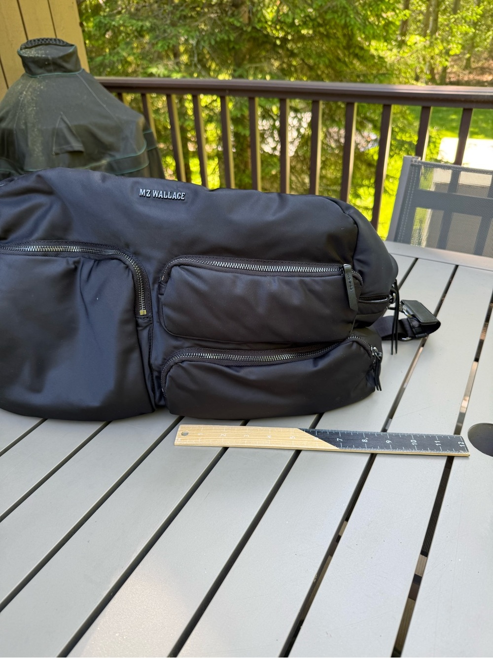 MZ Wallace Black Quilted Duffel with Multiple Front Pockets - Picture 5 of 11